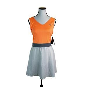 RBX PERFORMANCE WOMEN'S ATHLETIC Tennis Dress Orange/dark/light Sz L NWT
